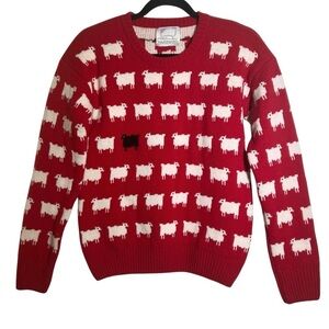 Rowing Blazers Warm & Wonderful Red 100% Wool Diana Fitted Sheep Sweater XS